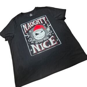 Disney Tee with White Nightmare Before Christmas Naughty Is The New Nice Design